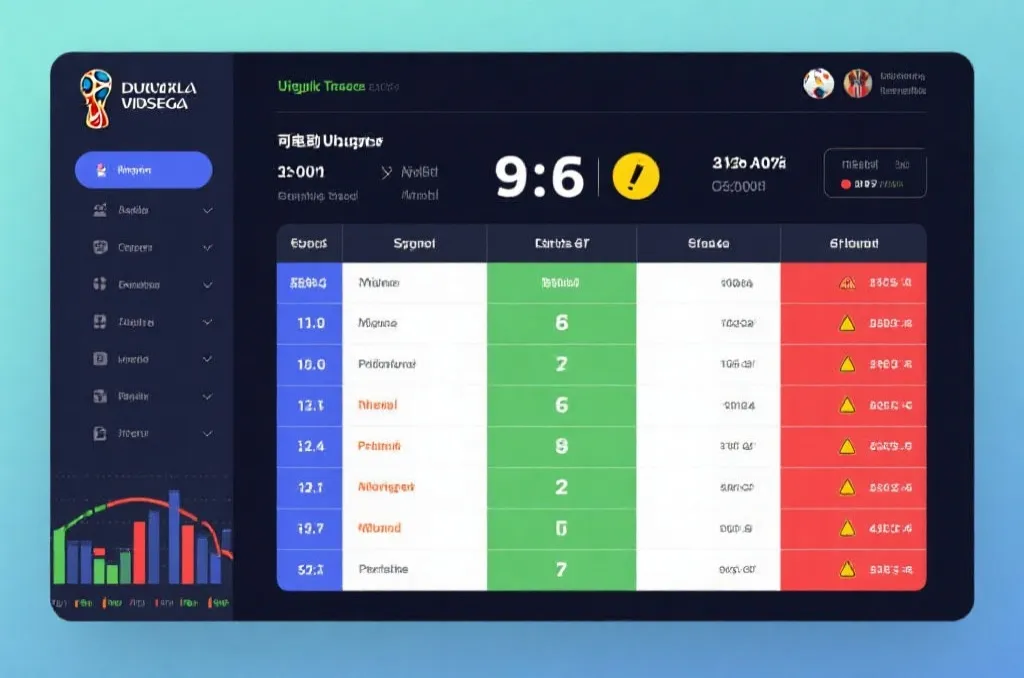 世界杯积分榜和同组对比分析界面